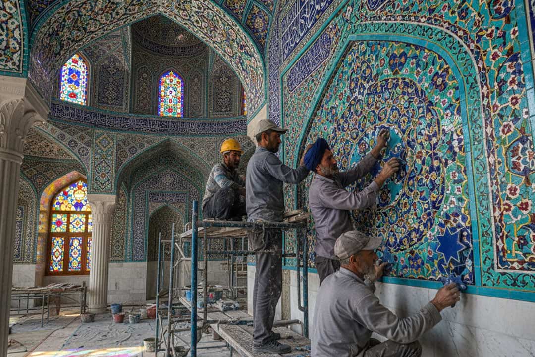 کاشی کاری سنتی مسجد